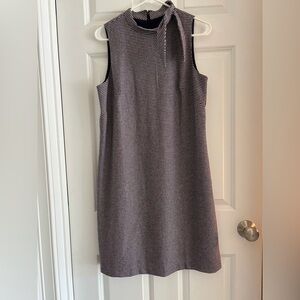 Ann Taylor Navy, Red, and Gray Houndstooth Dress